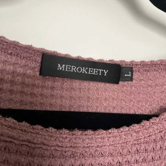 Women's Mauve Waffle Knit Sweater - Picture 4 of 4